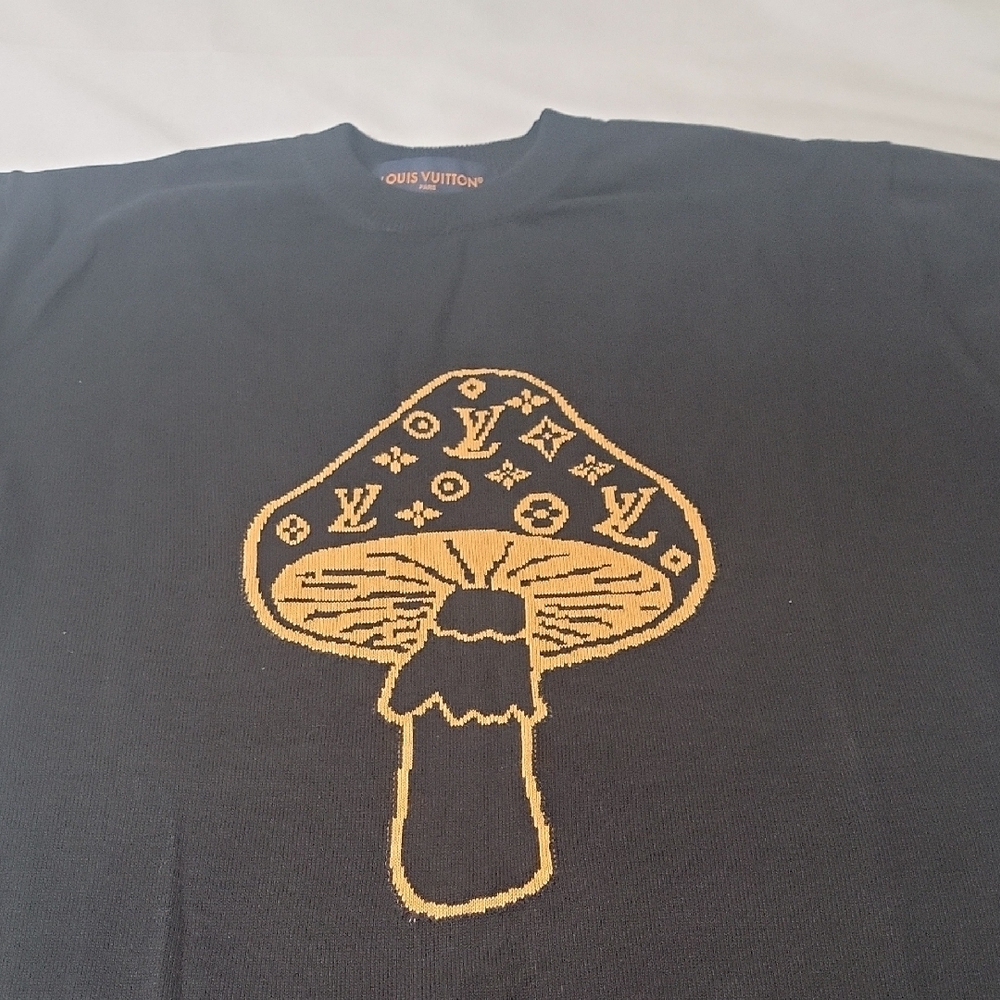 Louis Vuitton Black Short-Sleeved Intarsia Crewneck - Picture 2 of 5
